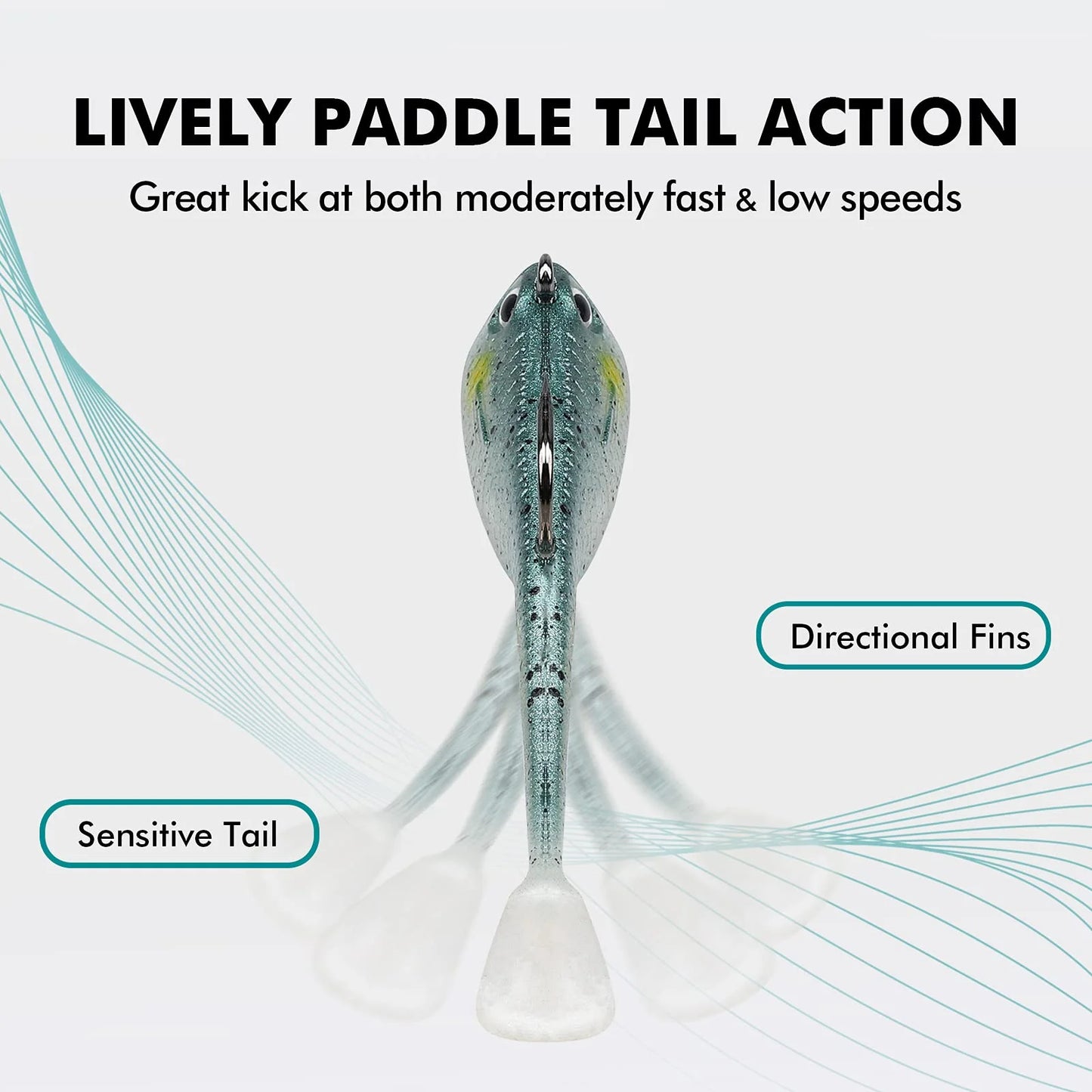 Tadpole Lure Paddle Tail with Spinner