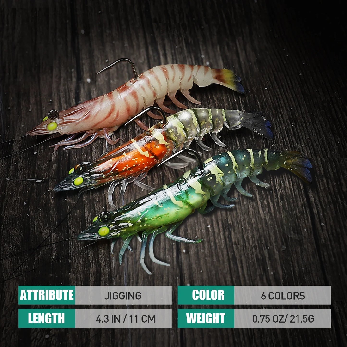 Pre-Rigged Soft Shrimp Lure