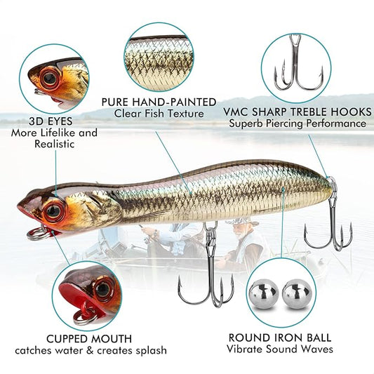 Topwater Pencil Plopper Fishing Lure