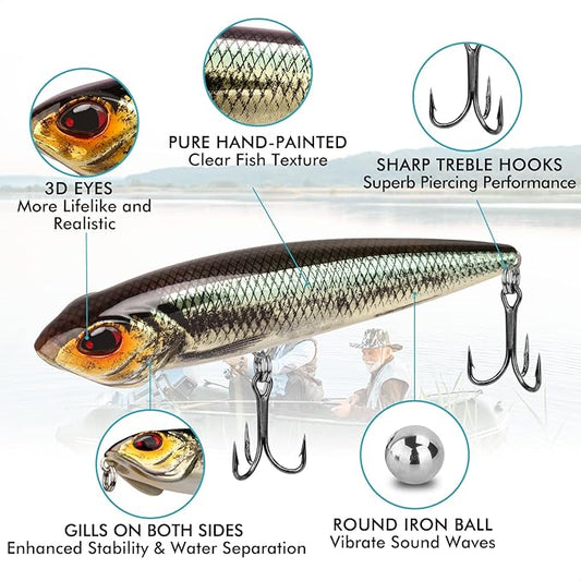 Topwater Recessed Pencil Lure