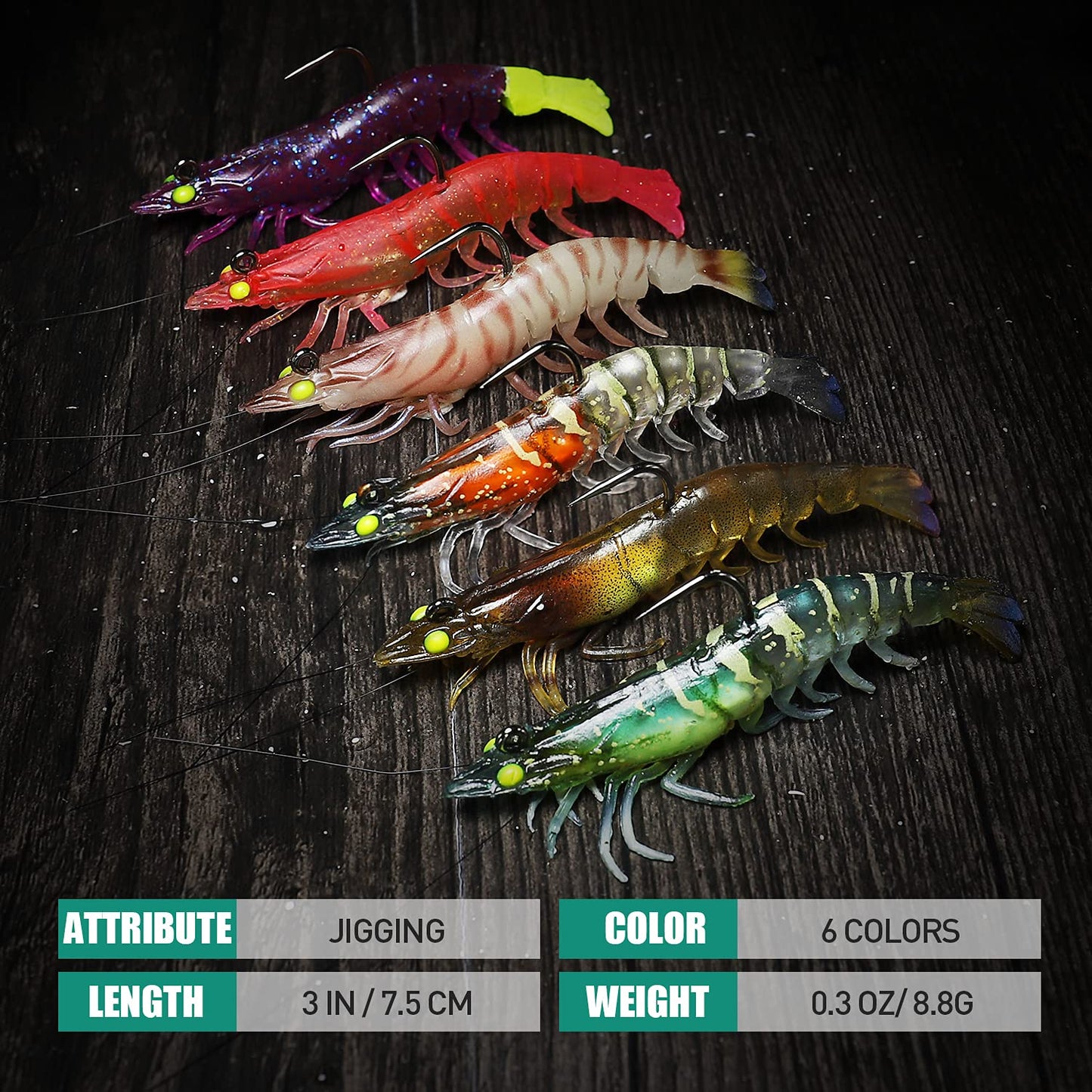 Pre-Rigged Soft Shrimp Lure