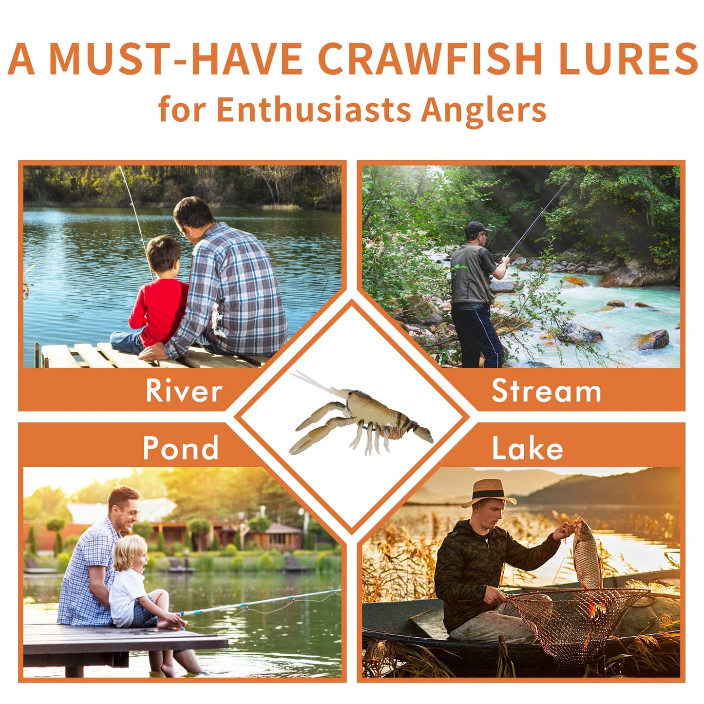 Pre Rigged Soft Crayfish Lure
