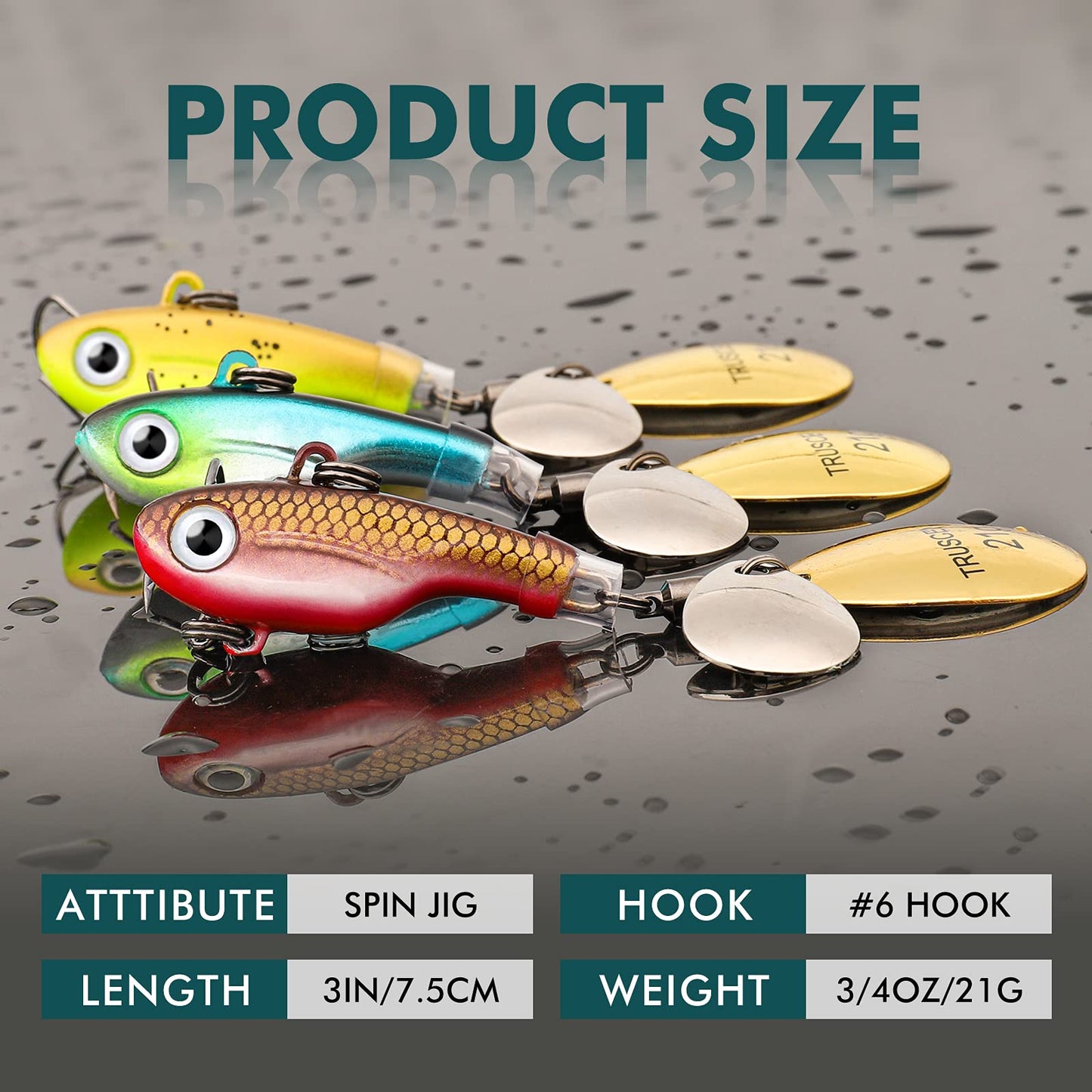 Spinner Tail Jig Head Metal Fishing Lure