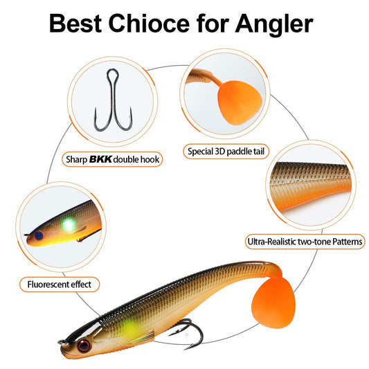 Pre-Rigged Paddle Tail Swimbait Shaking Shad