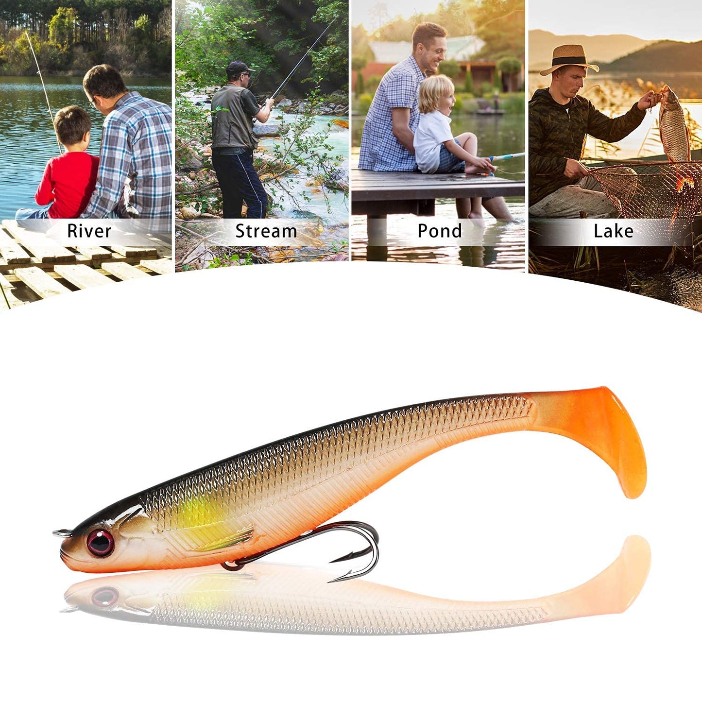Pre-Rigged Paddle Tail Swimbait Shaking Shad