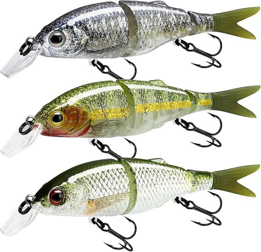 3 Segmented Fishing Lure Soft Tail Jointed Swimbait