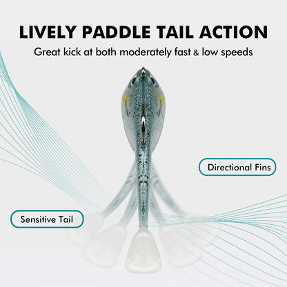 Tadpole Lure Paddle Tail with Spinner