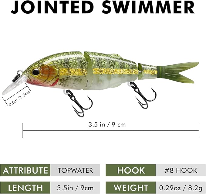 3 Segmented Fishing Lure Soft Tail Jointed Swimbait