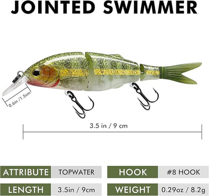 3 Segmented Fishing Lure Soft Tail Jointed Swimbait