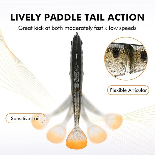 Soft Glide Bait Paddle Tail Swimbati with Spinner