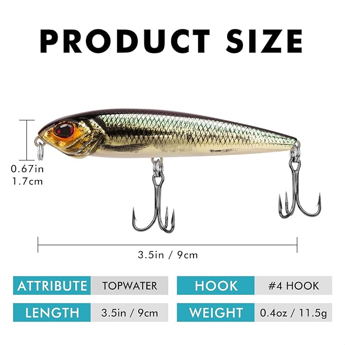 Topwater Recessed Pencil Lure