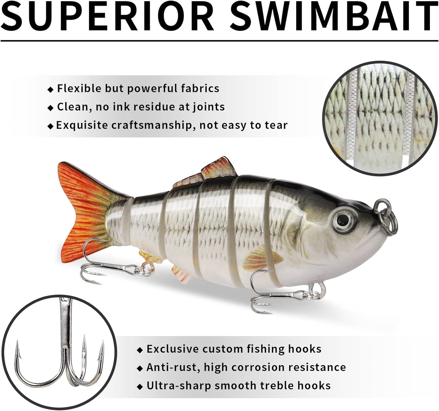6 Segmented Fishing Lure Jointed Swimbait