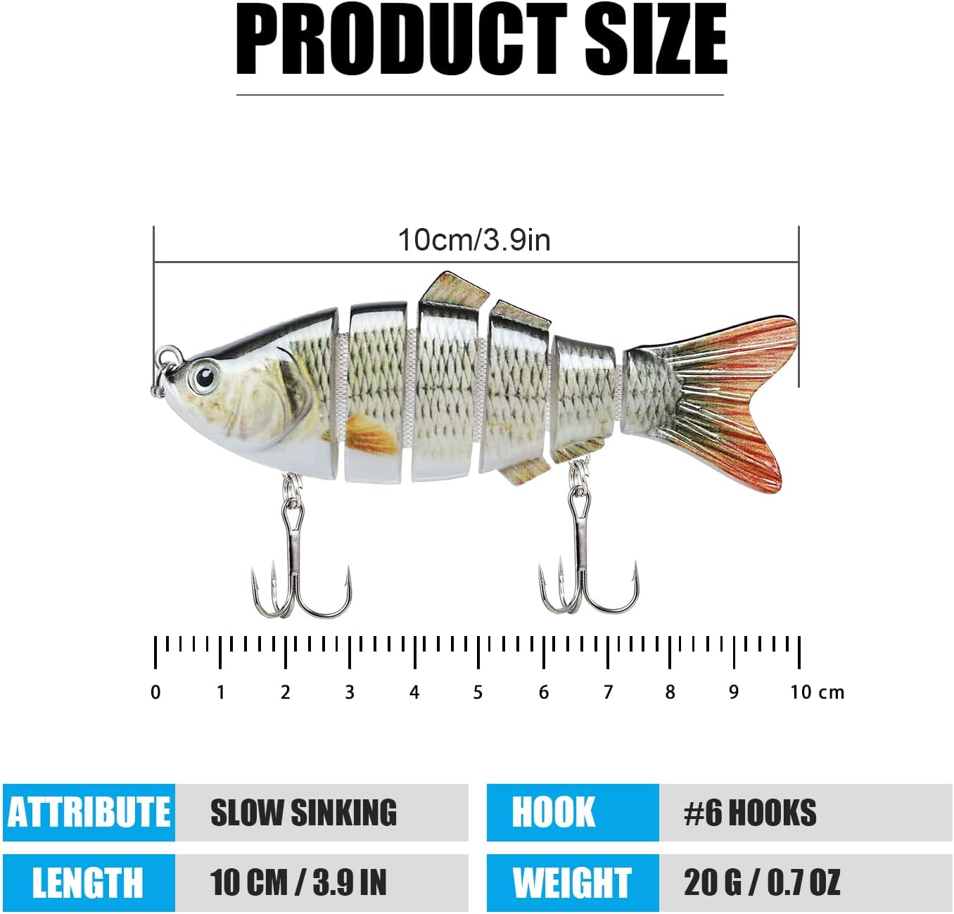 6 Segmented Fishing Lure Jointed Swimbait