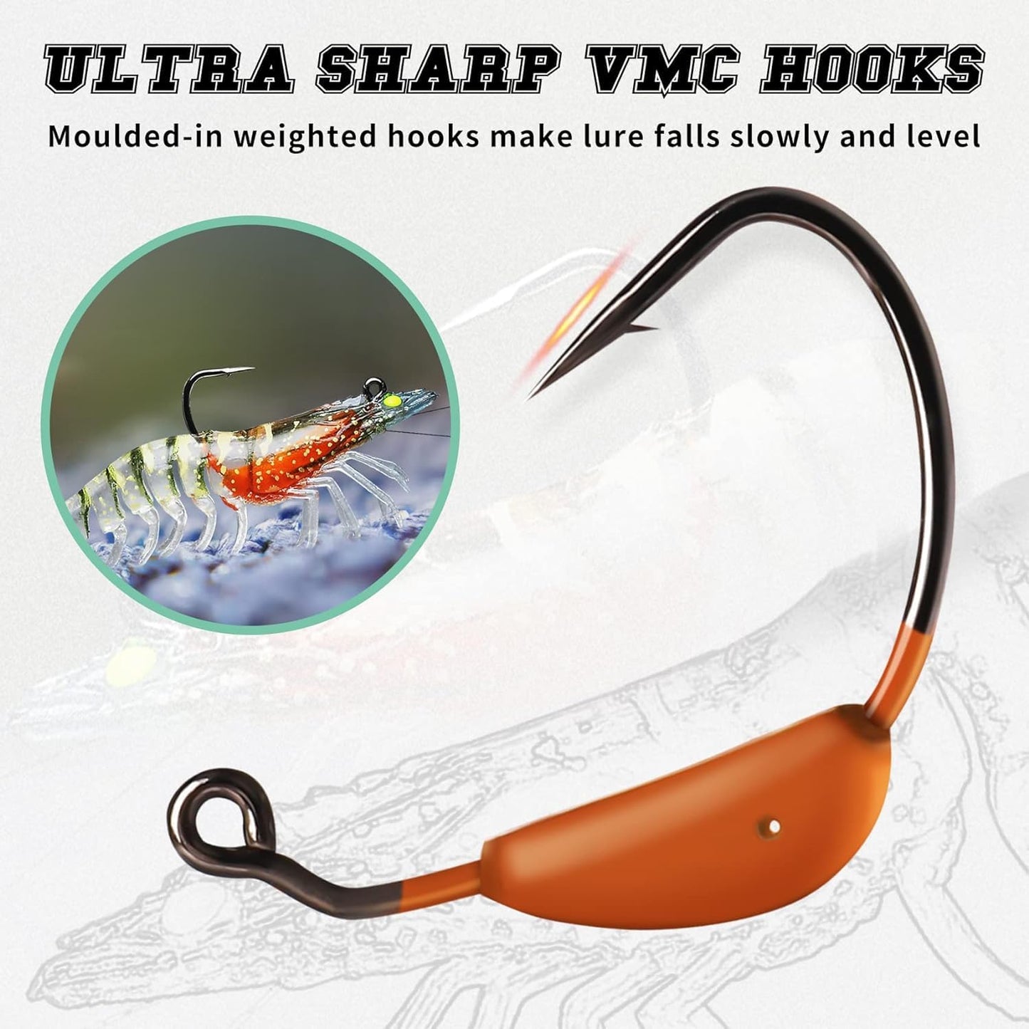 Pre-rigged Fishing Jig Lures