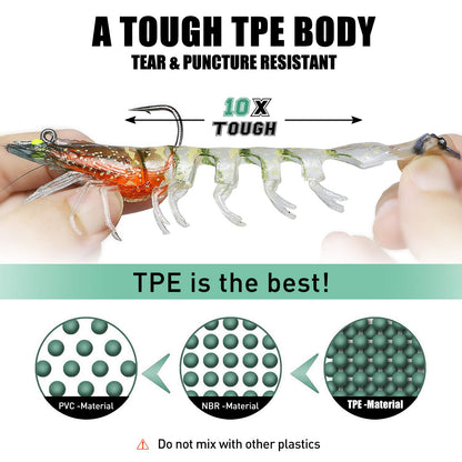 Pre-Rigged Soft Shrimp Lure